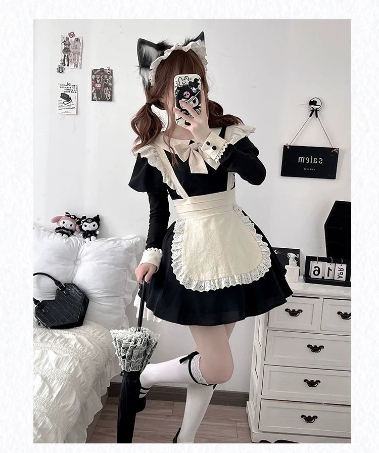 Kiss Kiss - Vintage Maid Lolita OP Dress and Apron - image 10