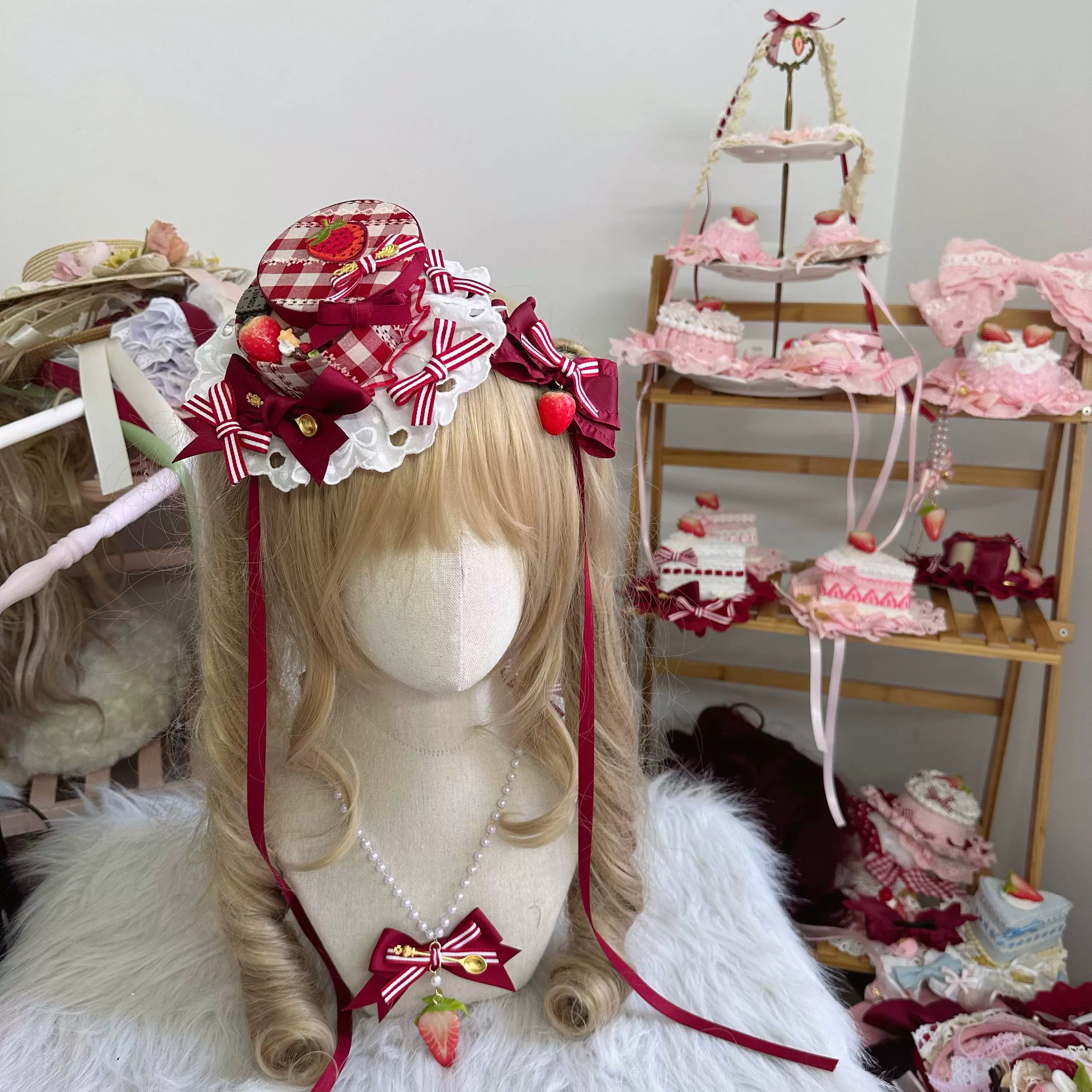 Sweet Lolita Strawberry Cake Headdresses and Jewelry - image 13