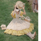 Belle - Yellow Lolita OP Dress Set with Apron - image 13