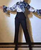 Earl of Drooping Wings - Ouji Lolita Flared Pants, Batwing Decoration - image 14