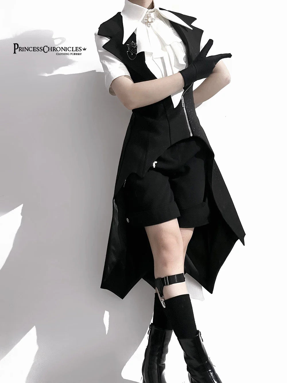 The Dawn of Arrival - Ouji Lolita Fitted Blouse with Detachable Jabot - image 11