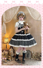 Cotton Sweet Lolita Polka Dot JSK and Salopette Dress and Accessories - image 16