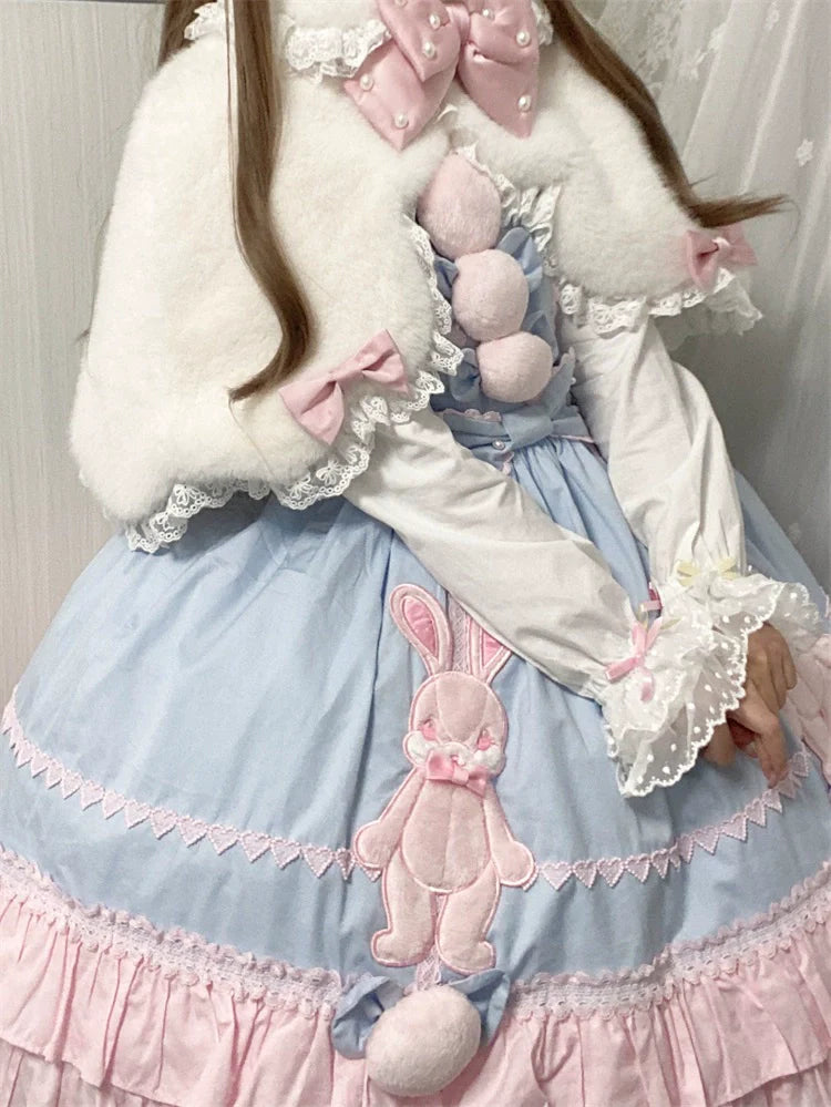 Rabbit-Ear Winter Lolita Cape with Bows - image 8