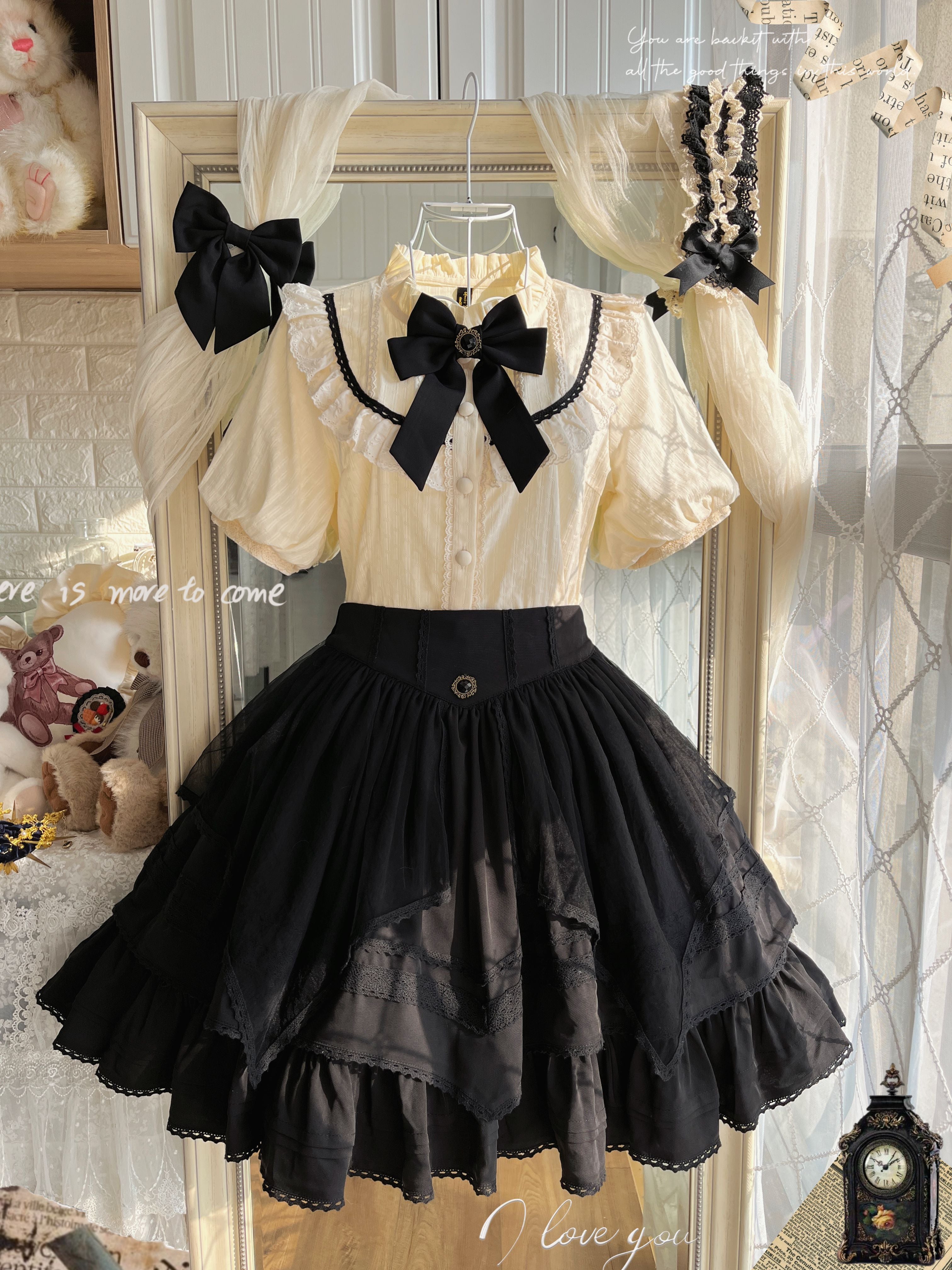 Rich Girl Elegant Lolita Blouse and Skirt Set - image 13