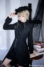Wind - Ouji Lolita Black Long Vest - image 3