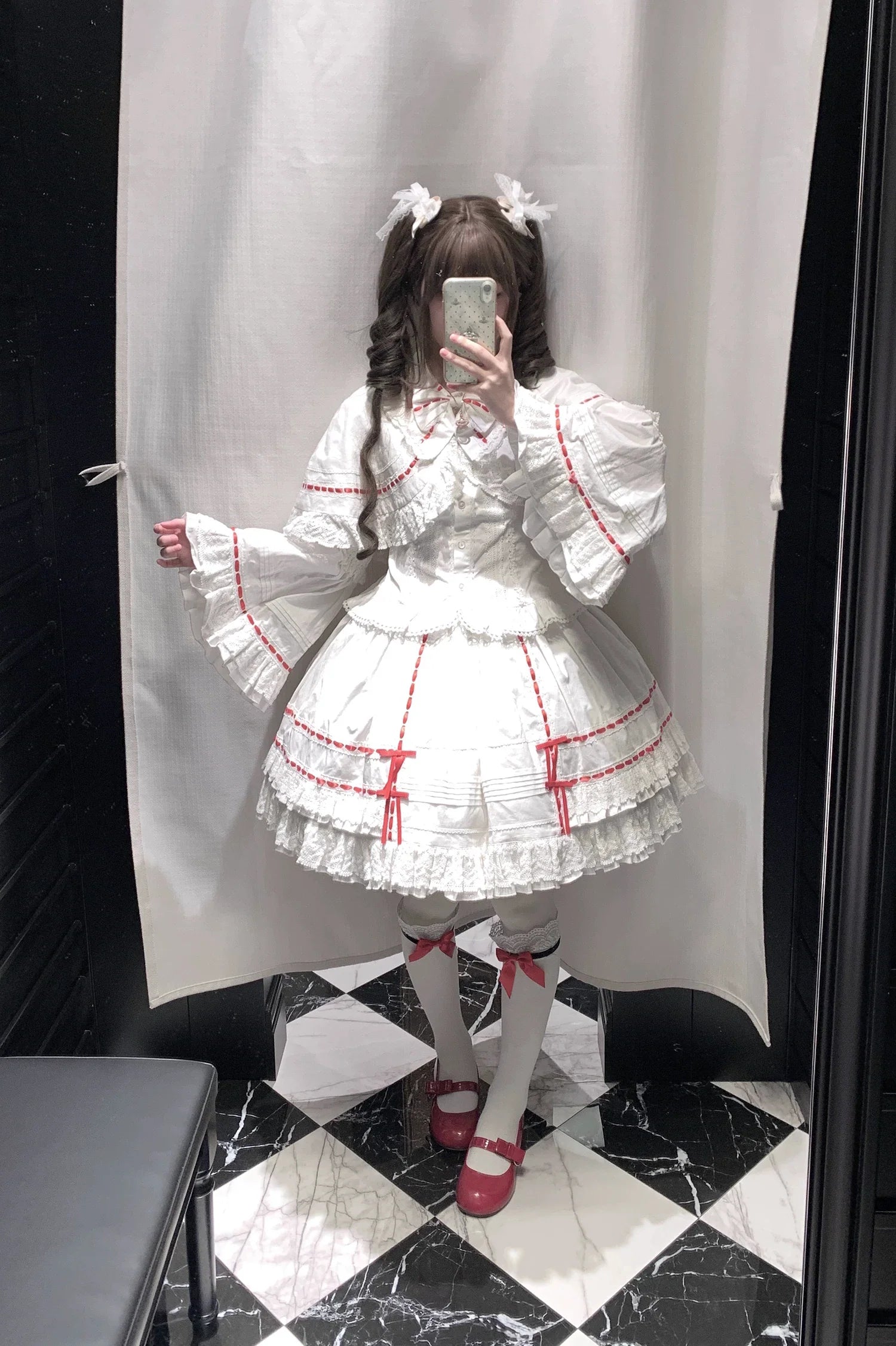 Praying Snowfall Old School Lolita Skirt Suit, Shirt and Cape - image 7