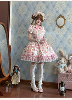 Full Sugar Bakery - Sweet Lolita Puppy Dessert Print OP Dress with Bows and Accessories - image 4