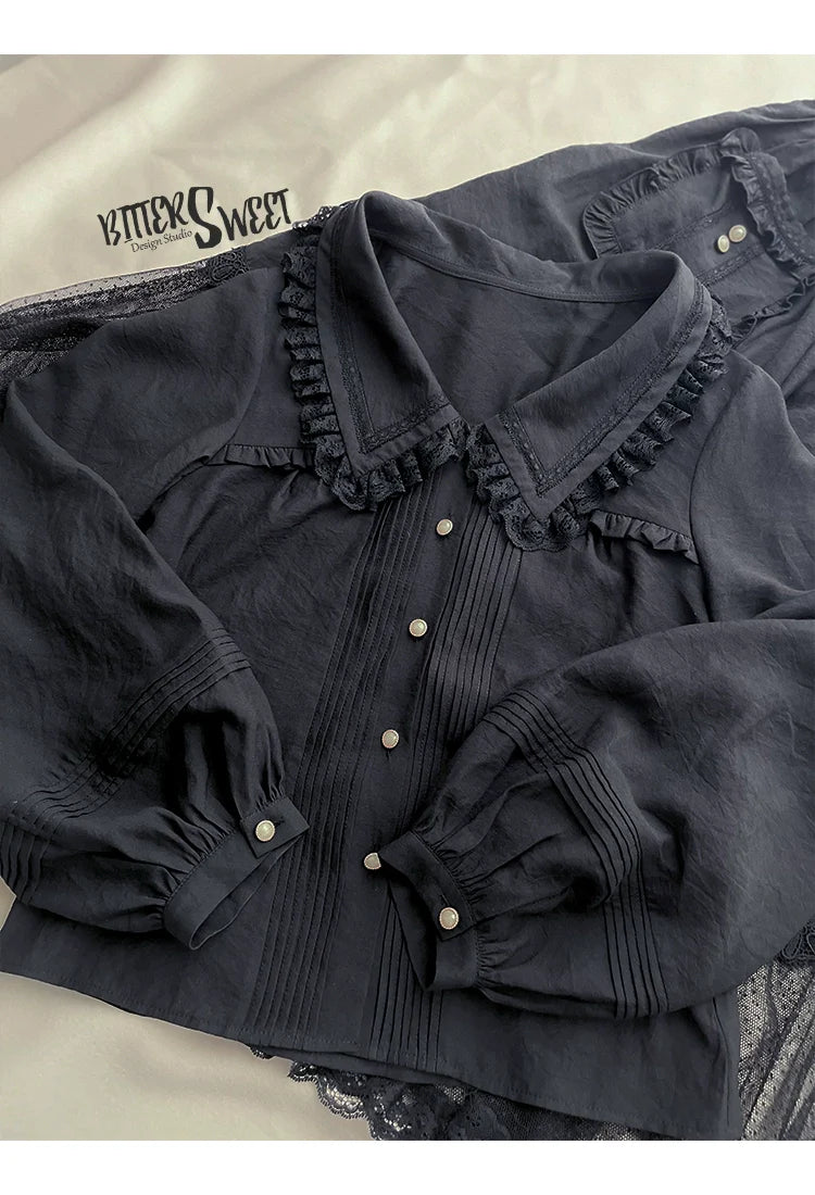 Elegant Lolita Shirt and Midi Skirt Options - image 21