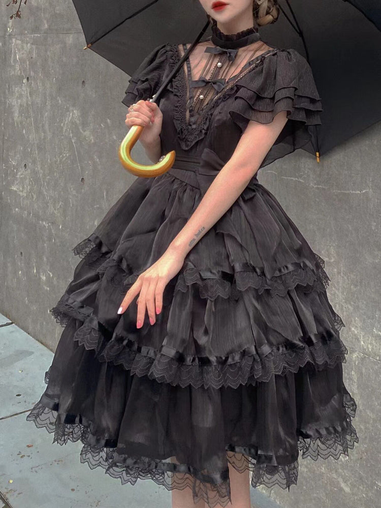 Castle Night - Dark Themed Gothic Lolita OP - image 9