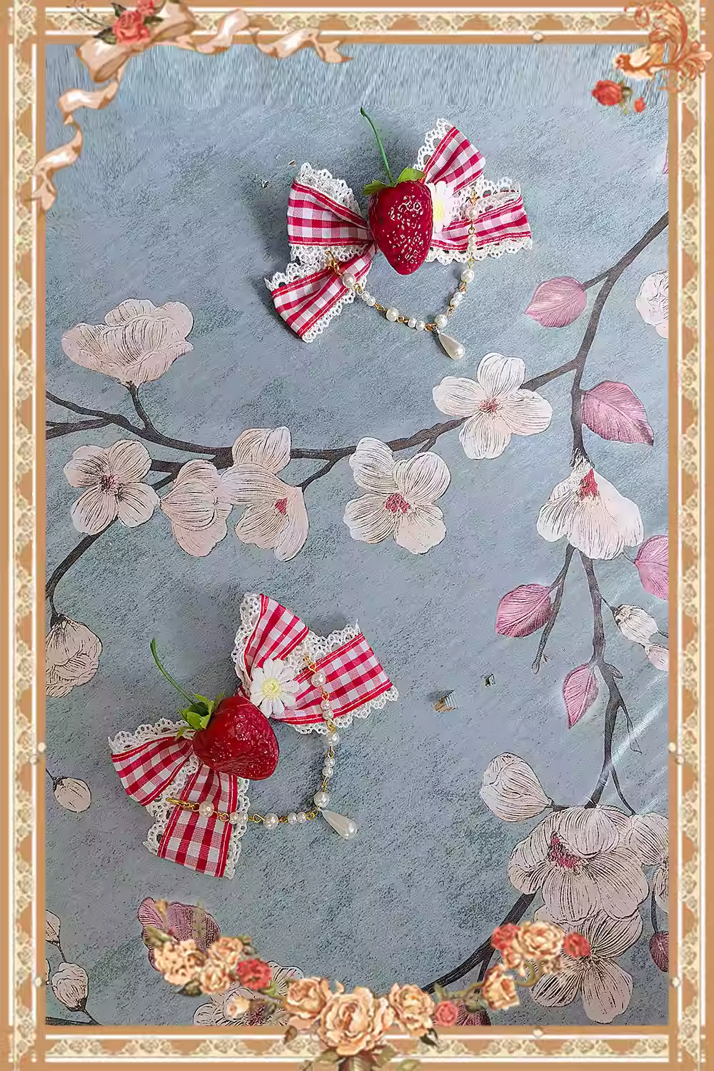 Chandelier - Old School Lolita OP Dress, Polka Dot, Chandelier Print and Accessories - image 33