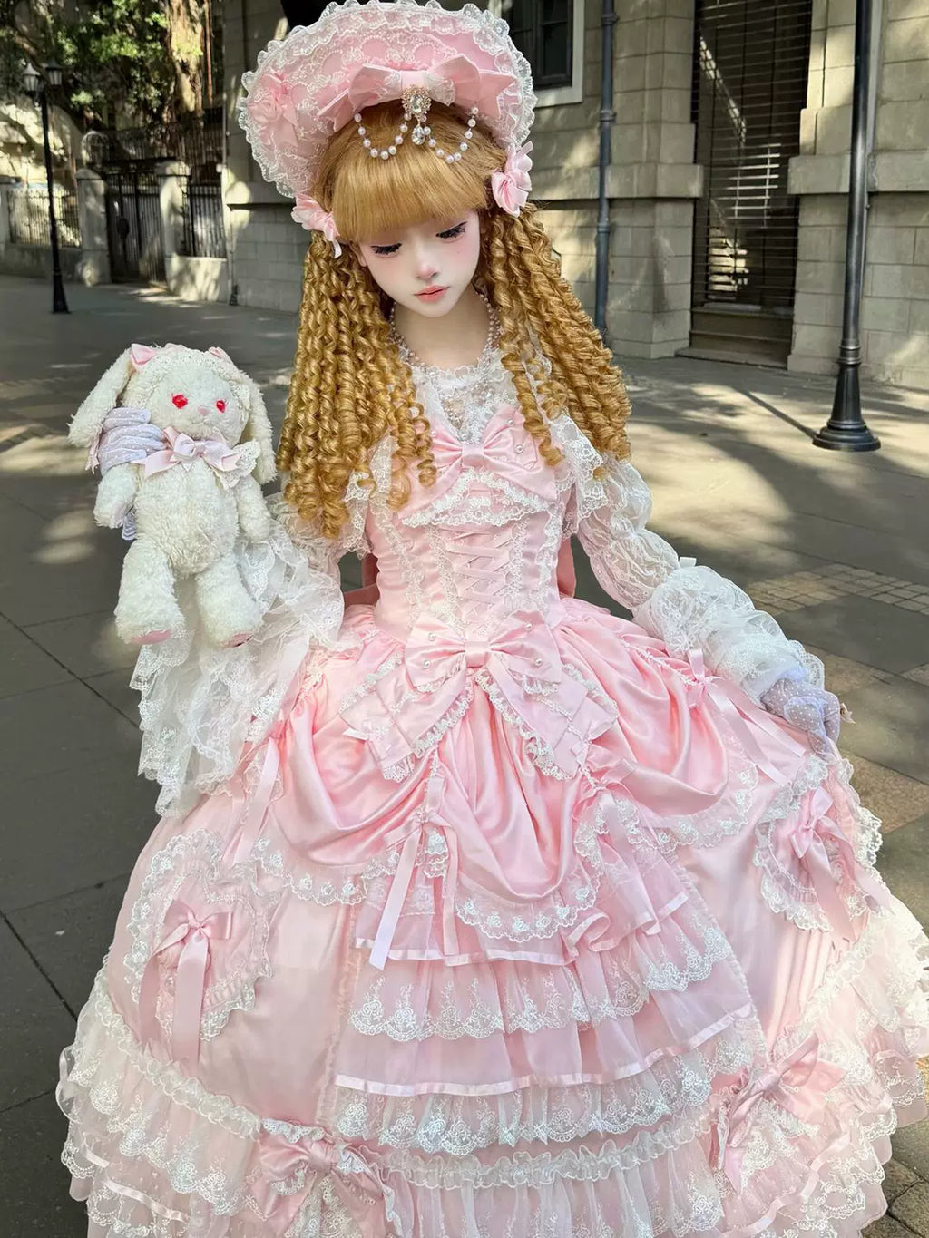 Drapery Poem - Sweet Wedding Lolita JSK Dress, Long Tiered Skirt - image 3