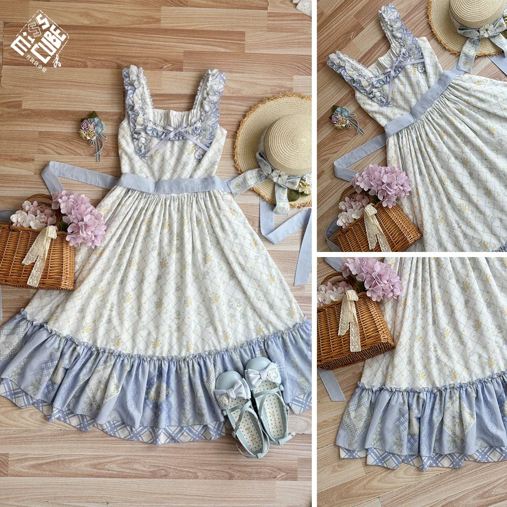 Patchwork Garden 2.0 - Classic Lolita Floral Print JSK Dress, Side Pockets - image 21