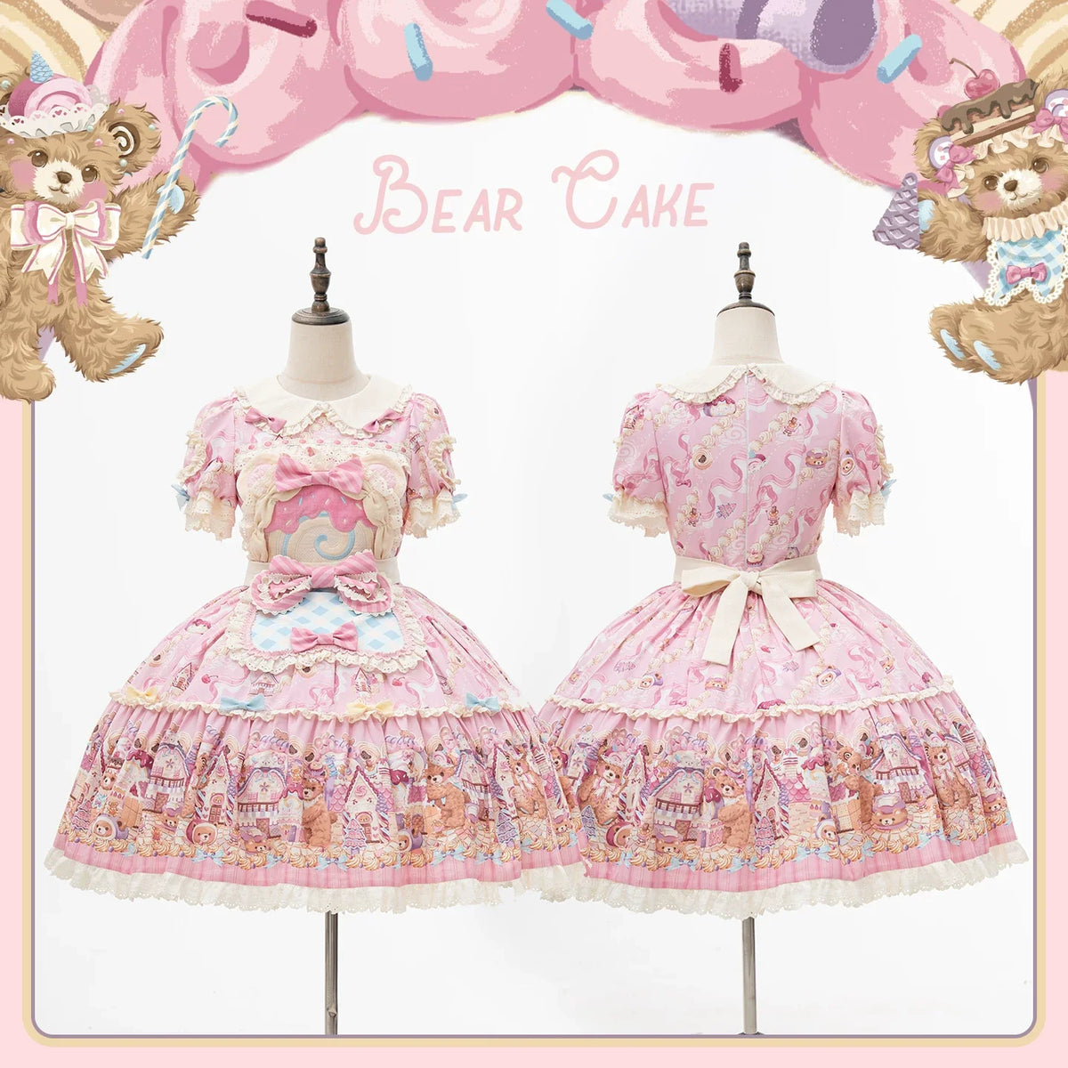 Bear Cake Sweet Lolita OP, JSK and Accessories - image 19