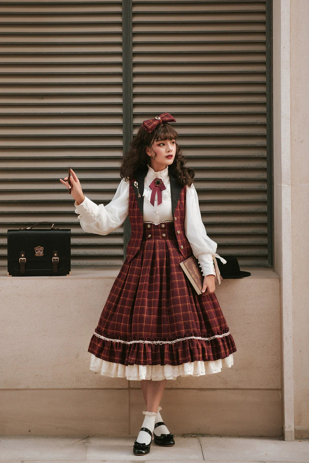 Rose - Elegant Lolita Fishbone Grid Skirt Customized - image 33