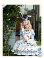 Alice - Kawaii Lolita OP Dress, Rabbit & Playing Card Motifs - image 13