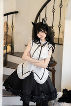 Miss Black Cat - Gothic Maid Lolita Skirt Set, Slim Fit - image 3