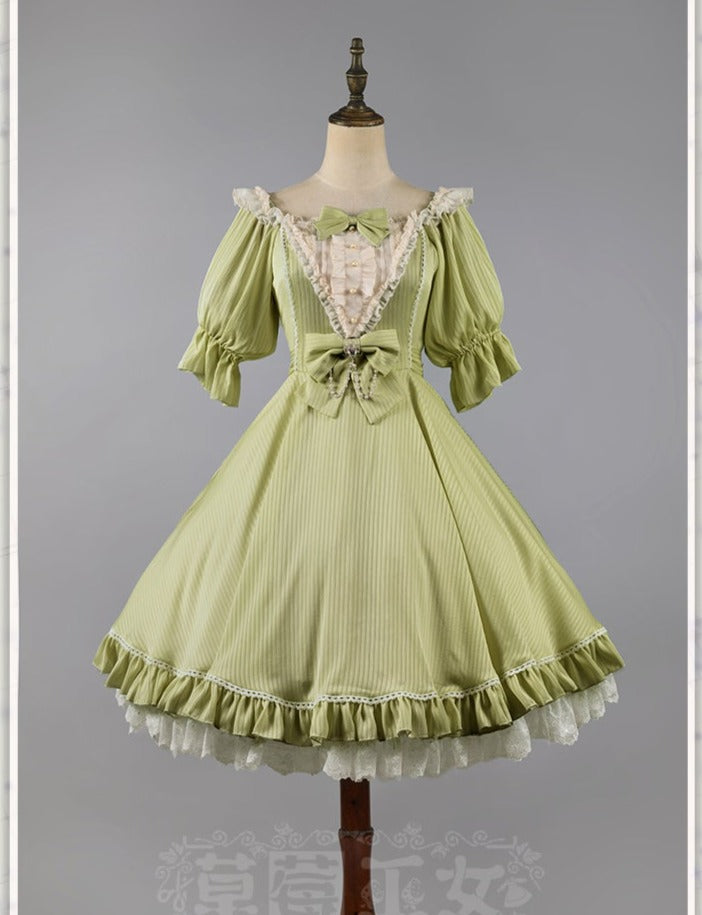 Midsummer Star - Silver Foil Printing Lolita OP Dress - image 8