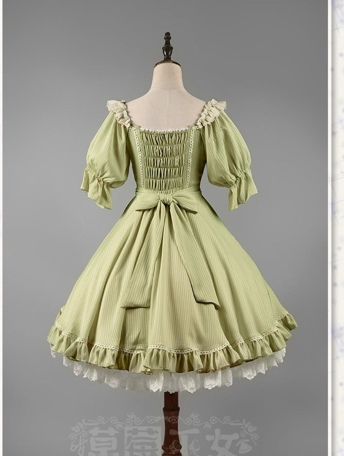 Midsummer Star - Silver Foil Printing Lolita OP Dress - image 9