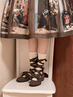 Muse Kiss - Elegant Lolita Shoes Lace-up Bow Heels Round Toe - image 23
