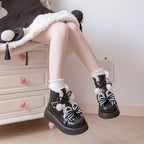 Milk Bear - Winter Lolita Shoes Thick Sole Fleece Snow Boots - image 13