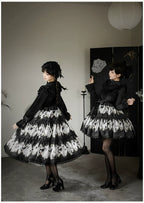 Dead Leaf Butterfly Gothic Lolita JSK and OP Dress Set - image 12