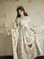 Sacred Coronation Gothic Cathedral Print Empire Lolita OP Dress Set - image 12