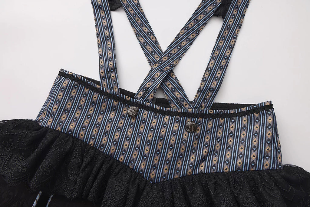 Immortal Bunny's Invitation - High-Waist Ouji Lolita Lantern Shorts, Detachable Straps - image 10