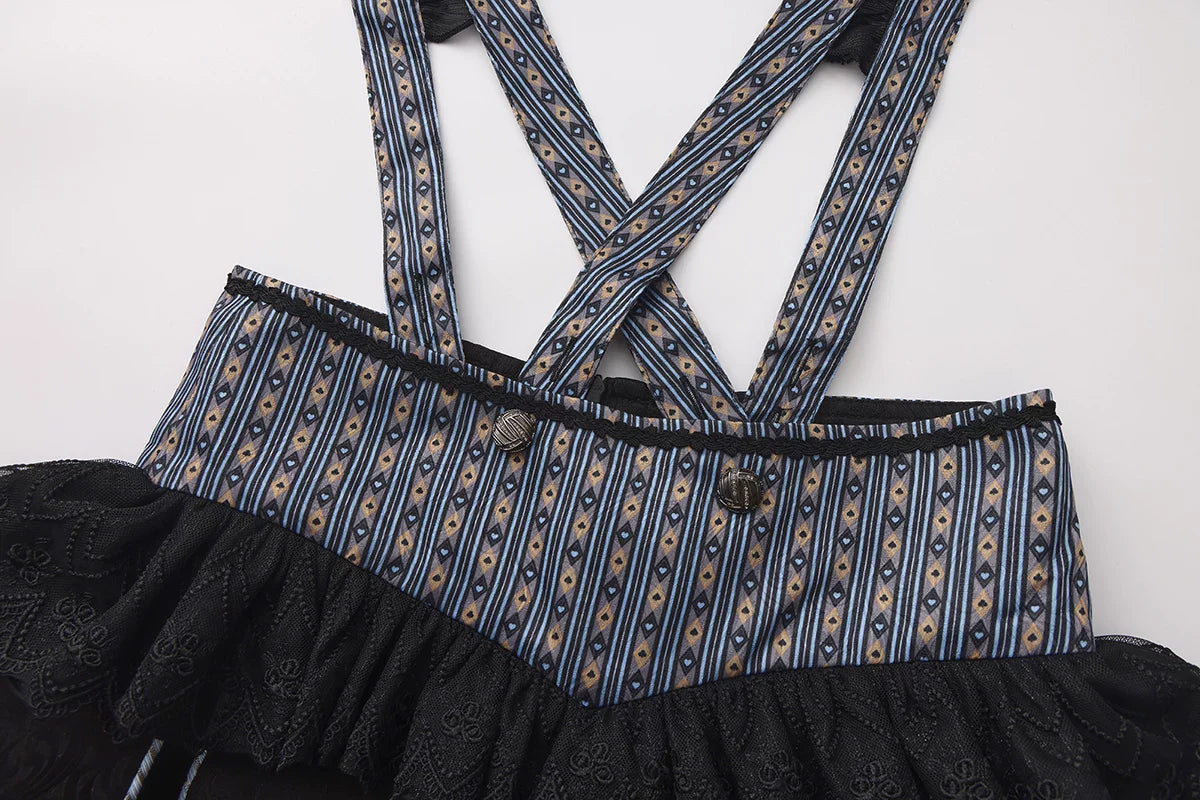 Immortal Bunny's Invitation - High-Waist Ouji Lolita Lantern Shorts, Detachable Straps - image 10