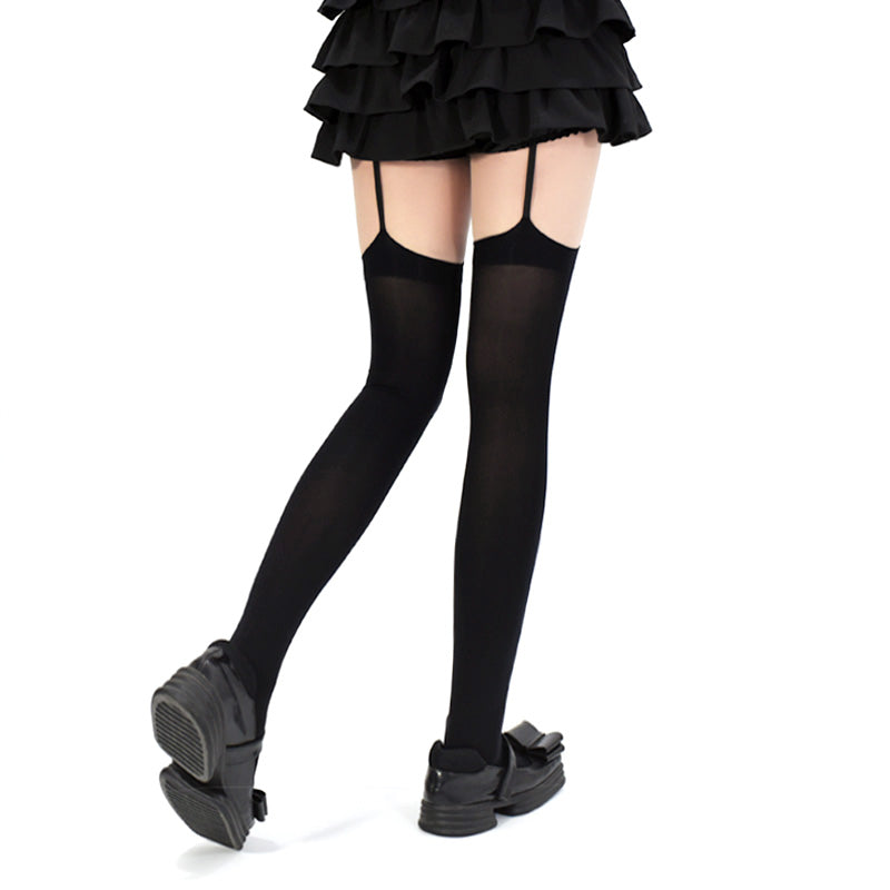 Wuxiaoliu Velvet Lolita Garter Stockings with Cross Pendants - image 5