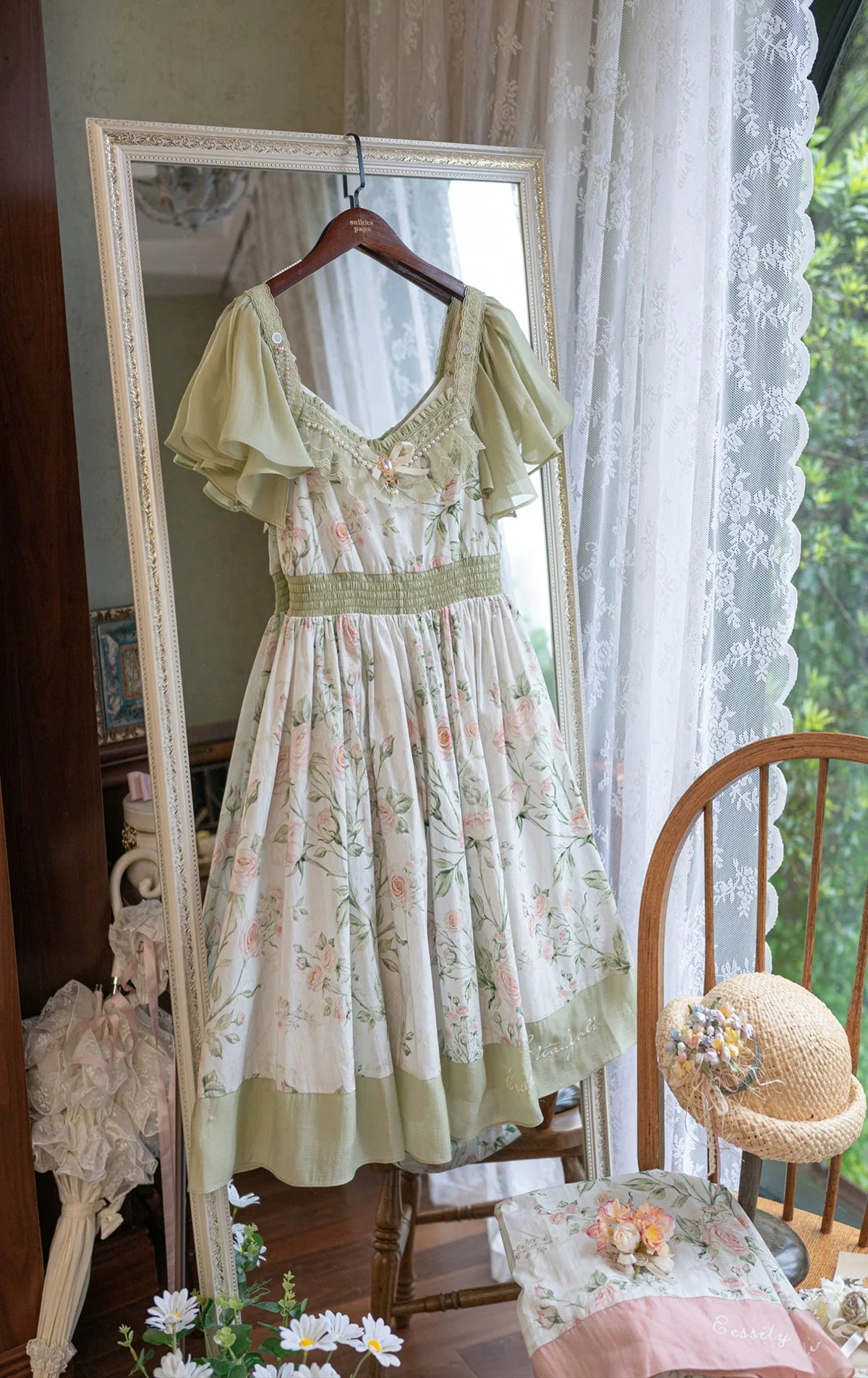 The Rose Dowry - Daily Cotton Lolita OP Dress V-neck Dress - image 23