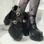 Floating Dream Lily - Elegant Lolita High Heel Shoes, Detachable Bow - image 6