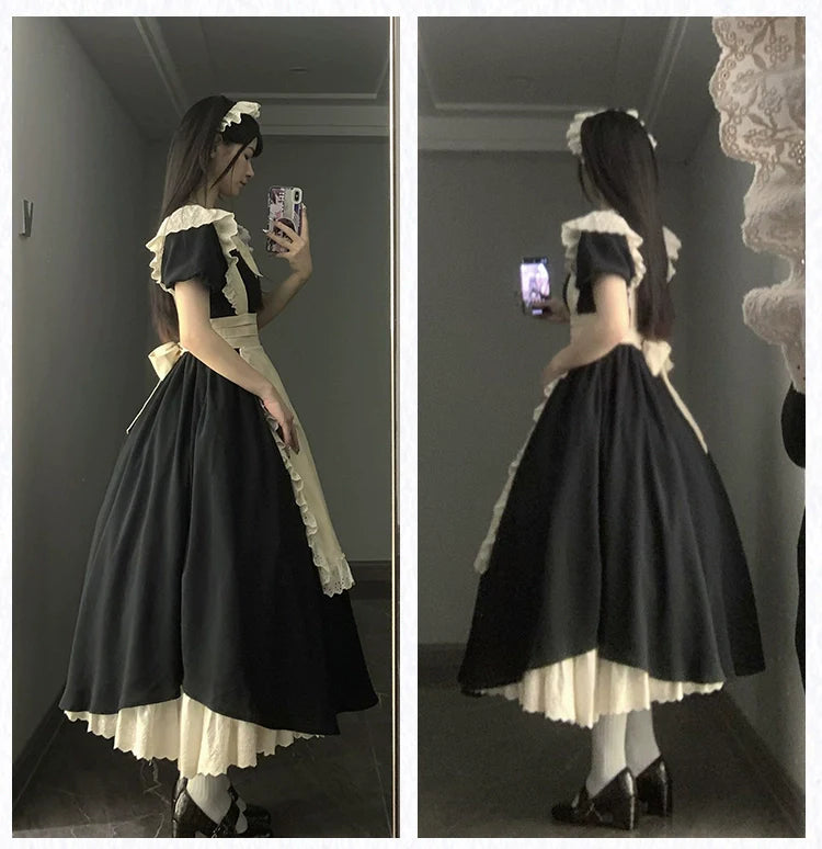 Kiss Kiss - Vintage Maid Lolita OP Dress and Apron - image 26