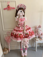 Strawberry Tale Sweet Lolita Strawberry Print JSK - image 6