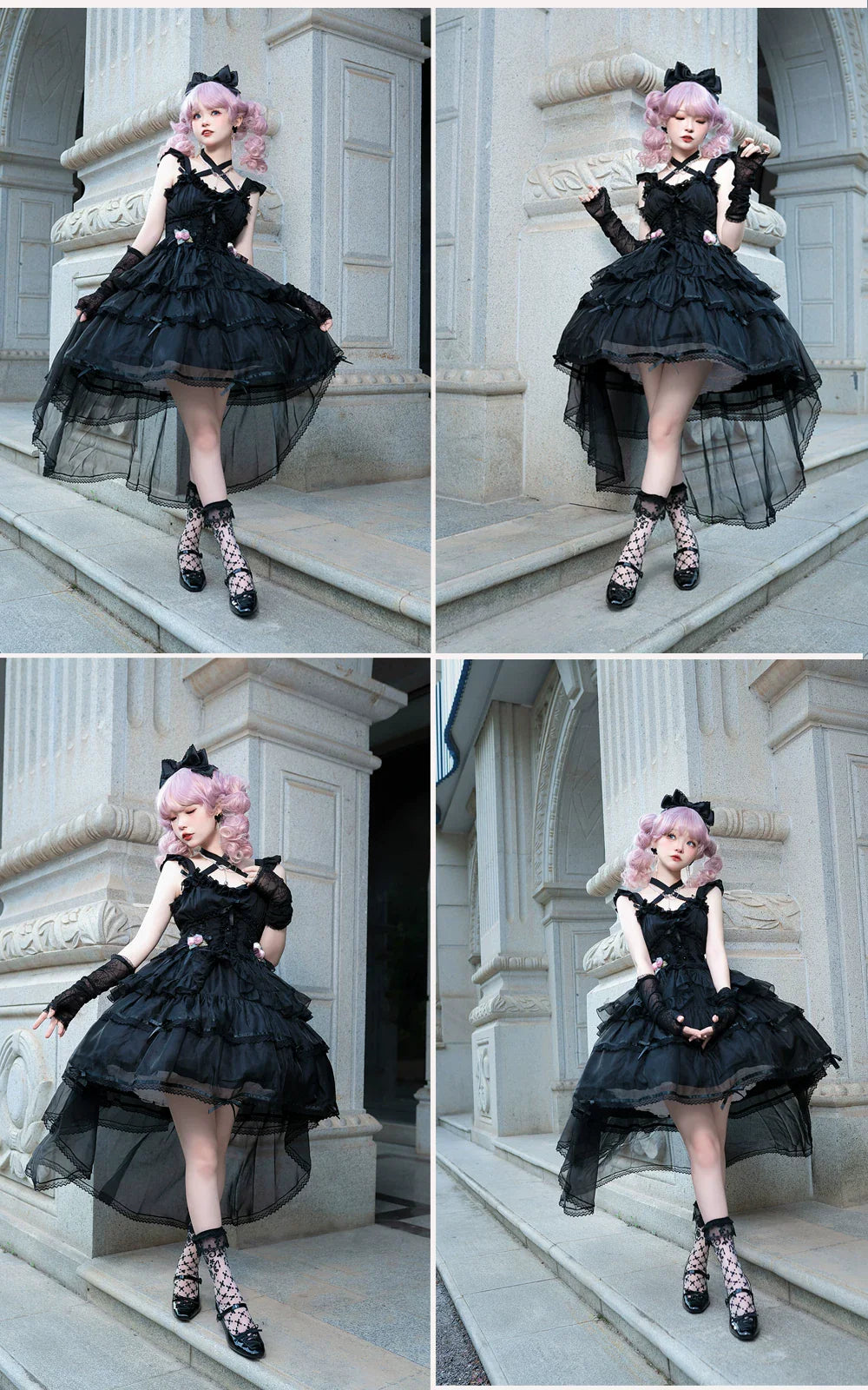 Ballet Maiden - Classic Lolita Four-tiered Hem JSK Dress with Rose Details - image 17