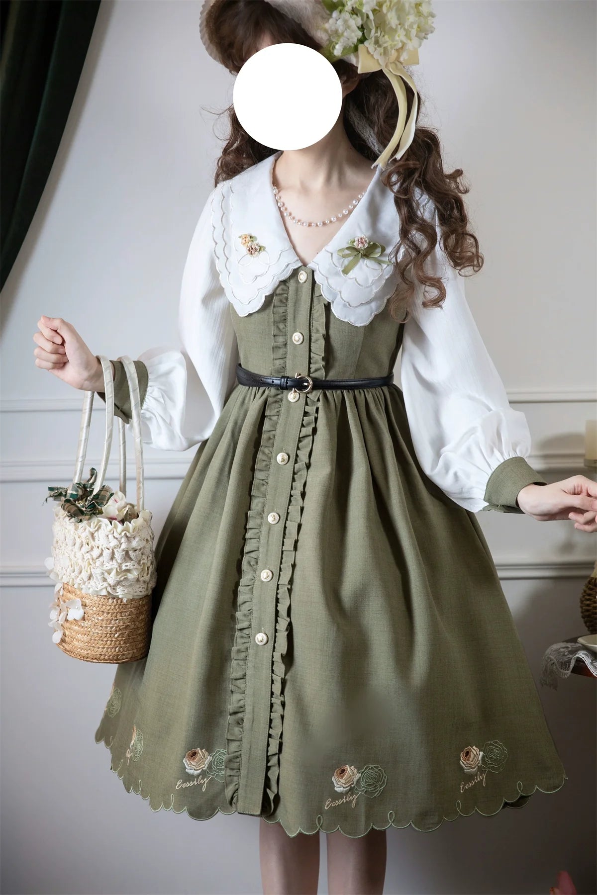 Window Rose - Classic Embroidered Front-Button OP Dress - image 4