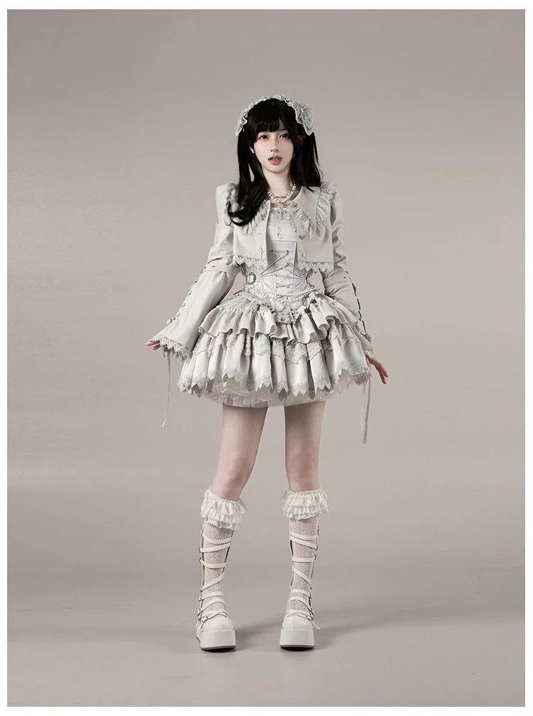 Humanoid Robot - Silver Gothic Lolita Mermaid Skirt Set - image 54