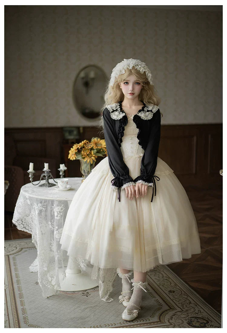 Confession Poem - Classic Lolita Corset JSK Set, Lace & Bows - image 22