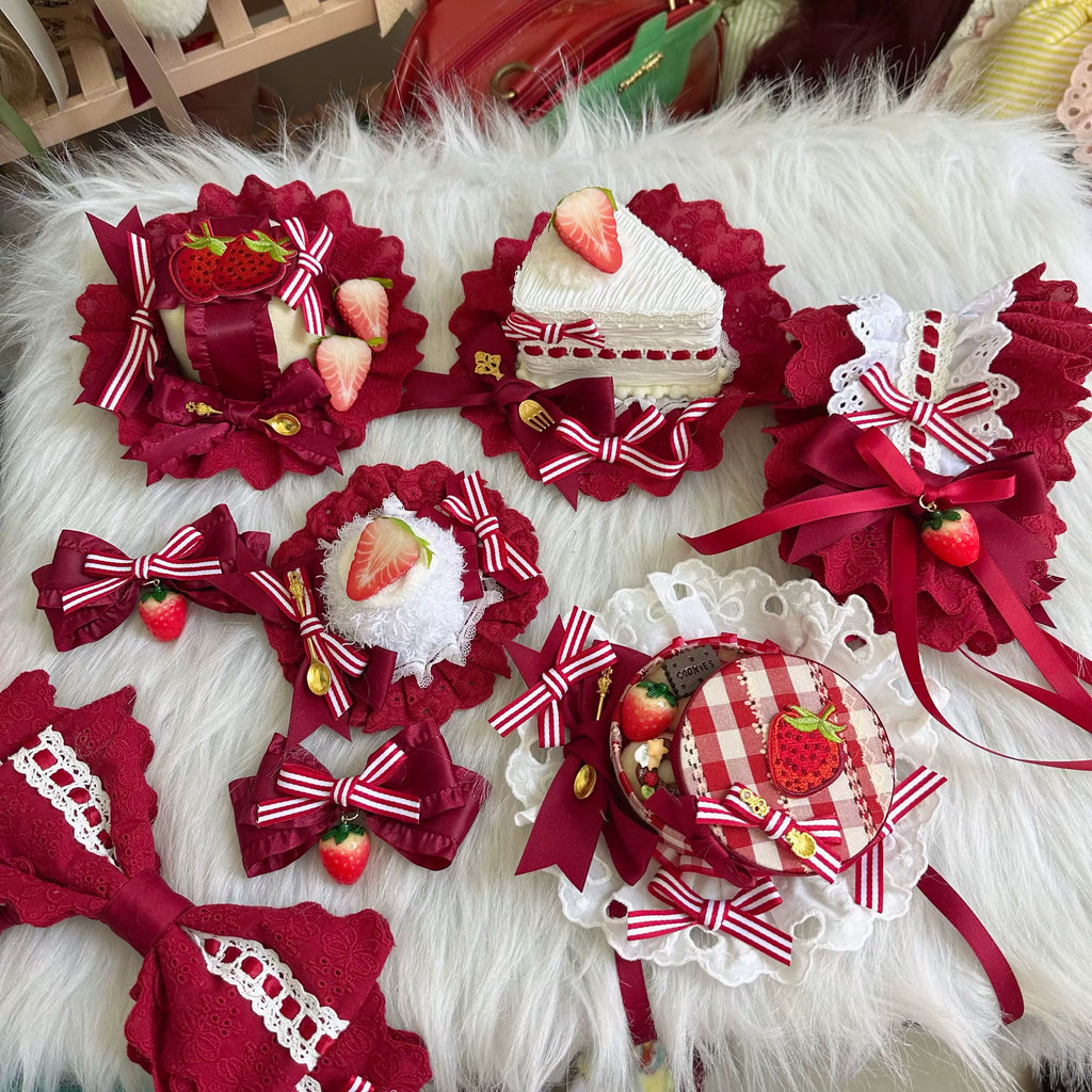 Sweet Lolita Strawberry Cake Headdresses and Jewelry - image 1