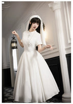 Nihil - Gothic Nun Lolita OP Dress, Irregular Hem Cape and Accessories - image 30