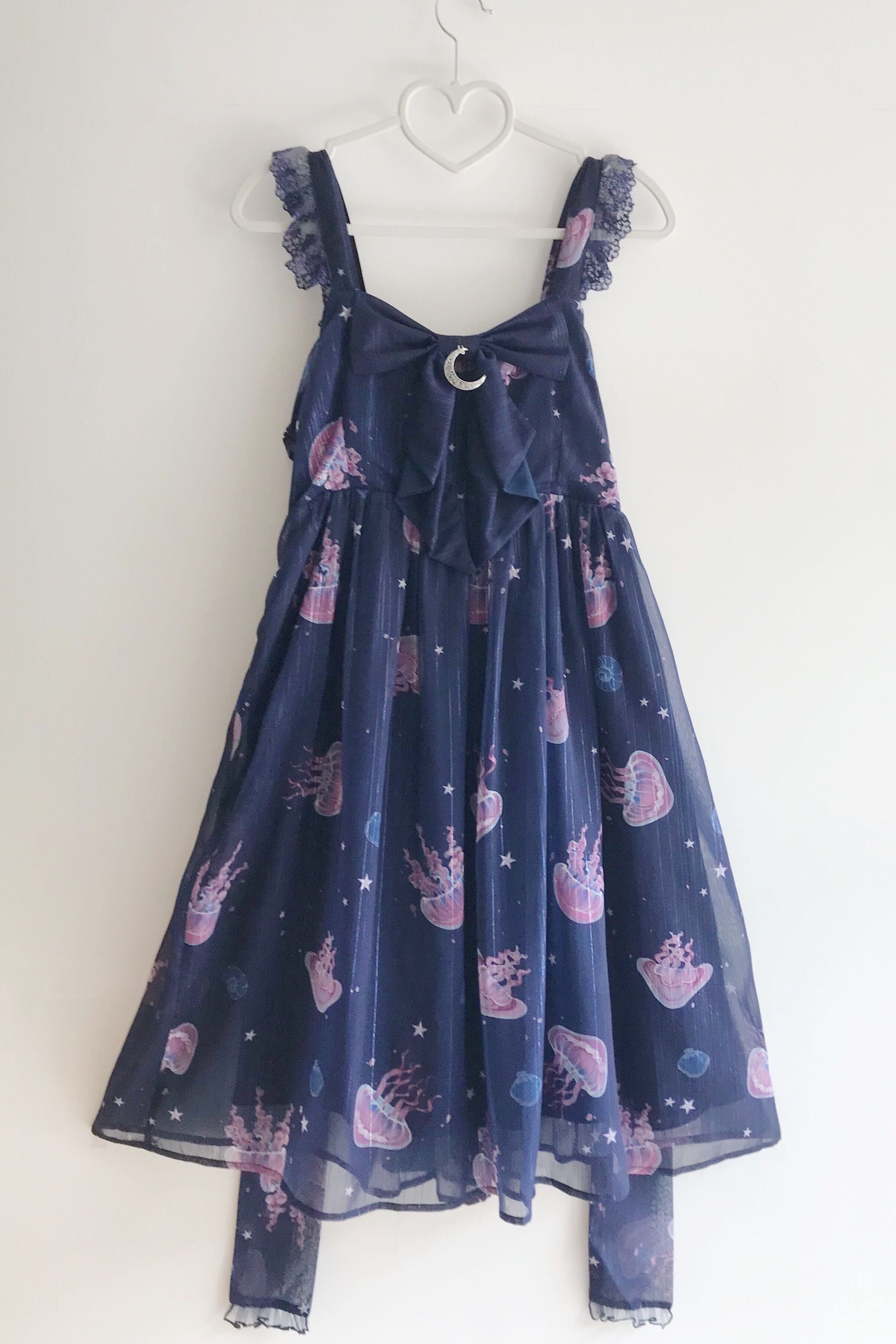 Jellyfish Meteor - Chiffon Fairy Jellyfish Printed Lolita JSK - image 2