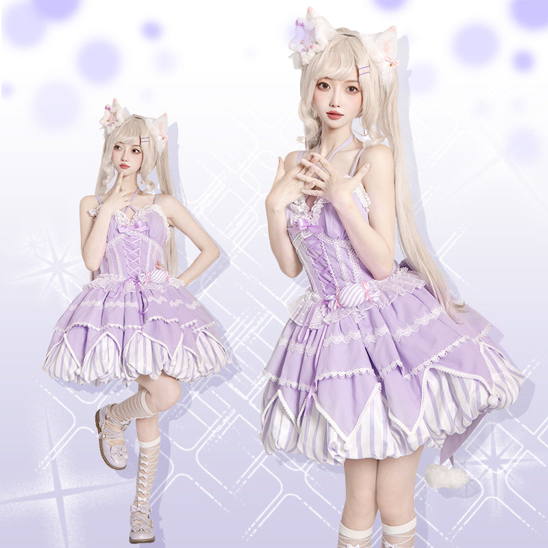 Sweety Gummy - Sweet Lolita JSK Dress Big Bow Flower Bud Lolita Dress - image 10