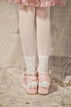 Milky Puff - Sweet Lolita Heels Shoes, Round Toe With Petite Wedge - image 11