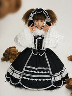 Vintage Petal Rabbit - Cotton Old School Lolita JSK Dress, Petal-Shaped Hem - image 6