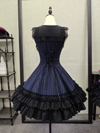 Six-Panel Gothic Lolita JSK Dress with Tiered Ruffles - image 21