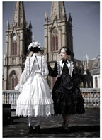 Dawn Bell & Dusk Song - Gothic Lolita Velvet OP Dress, Back Zipper and Accessories - image 3