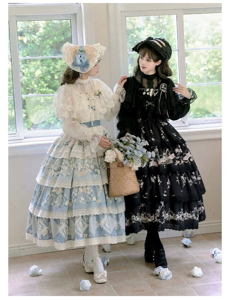 Letter and Poetry - Classic Lolita JSK Suit Four-tiered Twins Dress - image 1