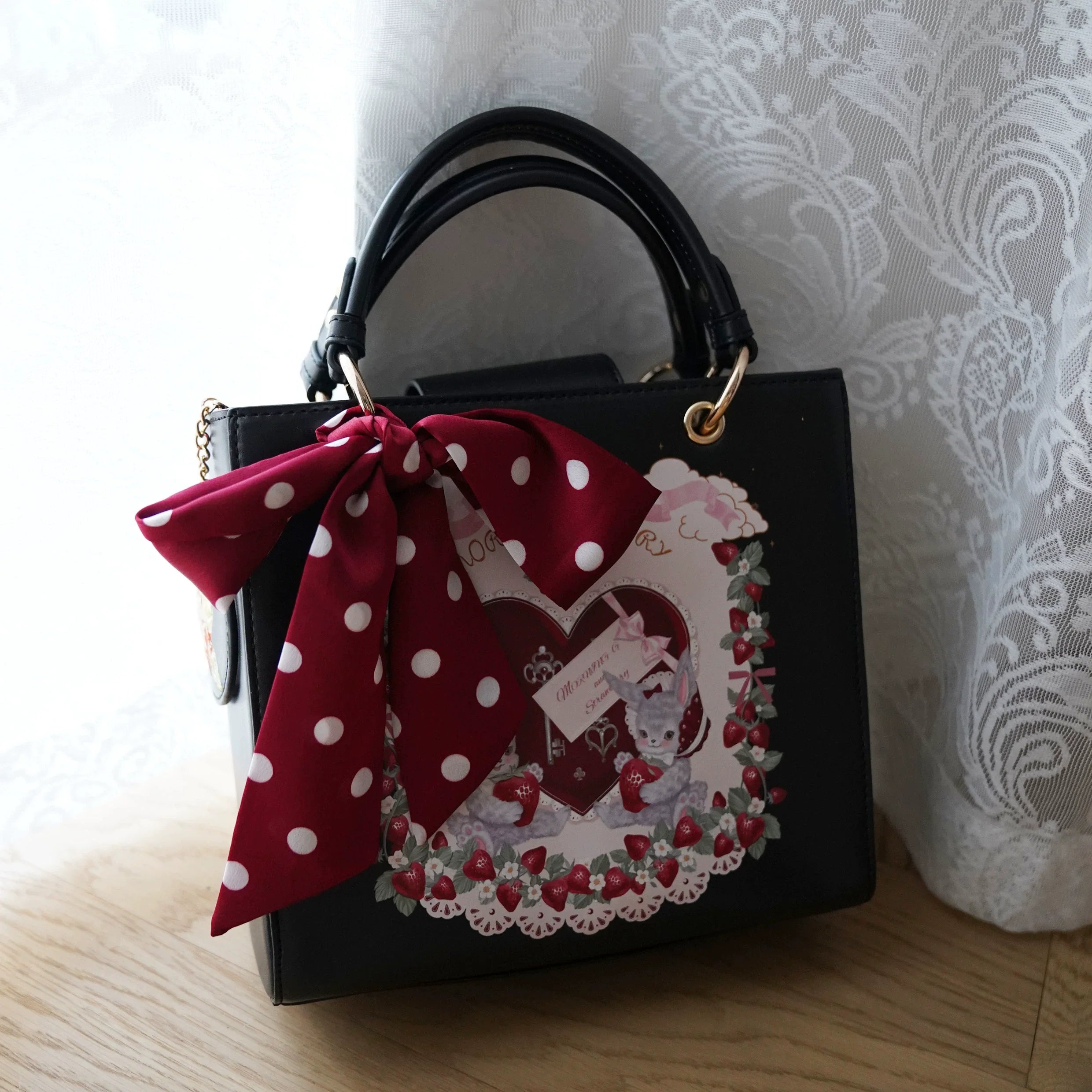 Retro Lolita Handbag PU Square Wedding Bag - image 23