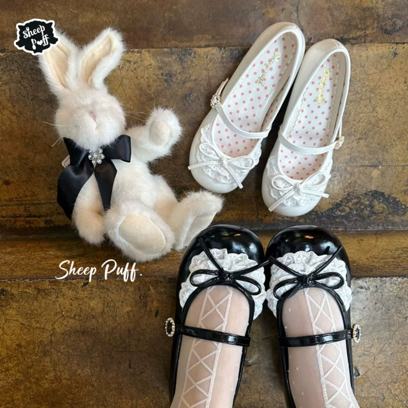 Young Layla - Vintage Lolita Shoes Low Heel Butterfly Shoes - image 3