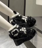 Bunny Tail - Fuzzy Kawaii Lolita Snow Boots, Detachable Plush Bow - image 7
