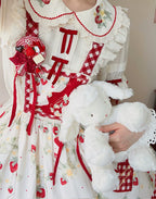 Sweet Lolita Shirt Strawberry Embroidery Ivory Blouse - image 9